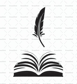 Offenes Buch und Feder